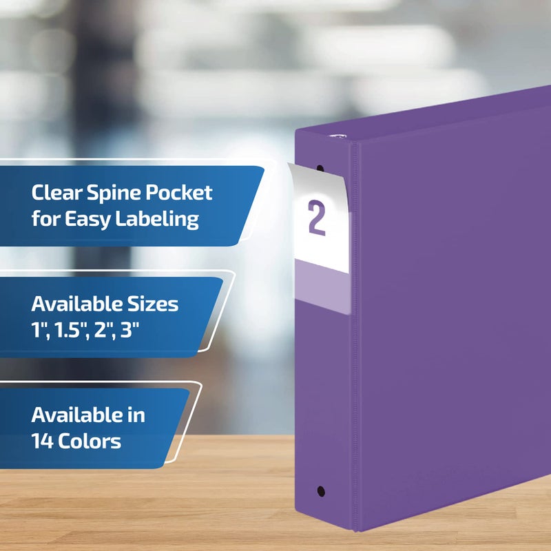 Davis Group Premium Economy 6-Pack 3-Ring Binders for School or Office, Round-Ring Binders, 2 Inch, Purple - Image 4